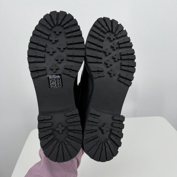 Everlane The Lug Loafer in Black Leather size 9.5 Women's Chunky Heel - Picture 11 of 13